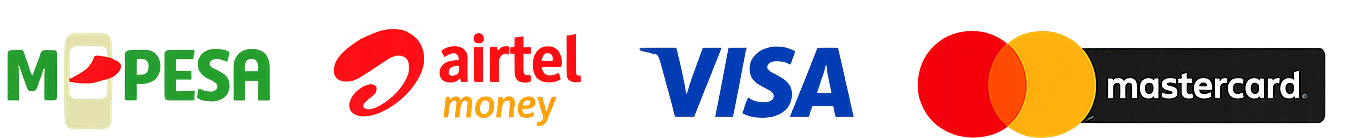 Accepted Payment Methods: M-Pesa, Airtel Money, Visa, Mastercard